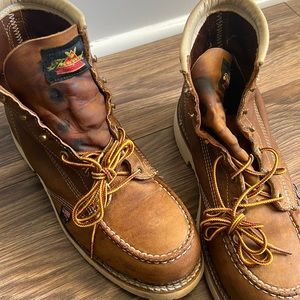 Thorogood Men's MAXWear Tobacco Brown Wedge Moc Steel Toe Lace Up Work Boot